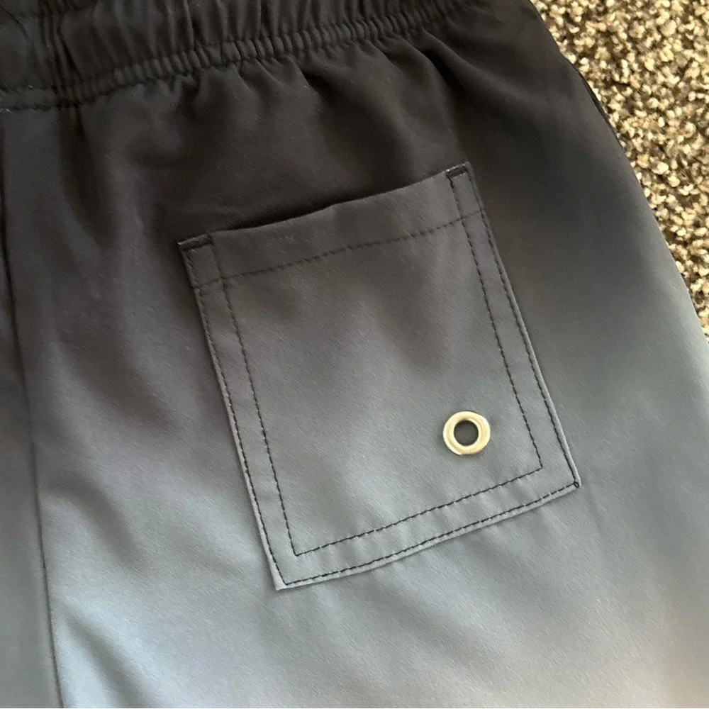 Kids Gradient Swim Trunks in Gray and Black W/ Drawstring and pockets Size 4-5